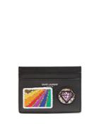 Saint Laurent Glitter Patch-appliqu Leather Cardholder