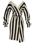 Bottega Veneta - Striped Wrap Dress - Womens - Black Stripe