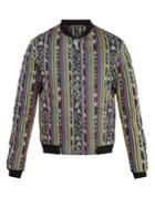 Saint Laurent Reversible Striped Cotton-blend Bomber Jacket