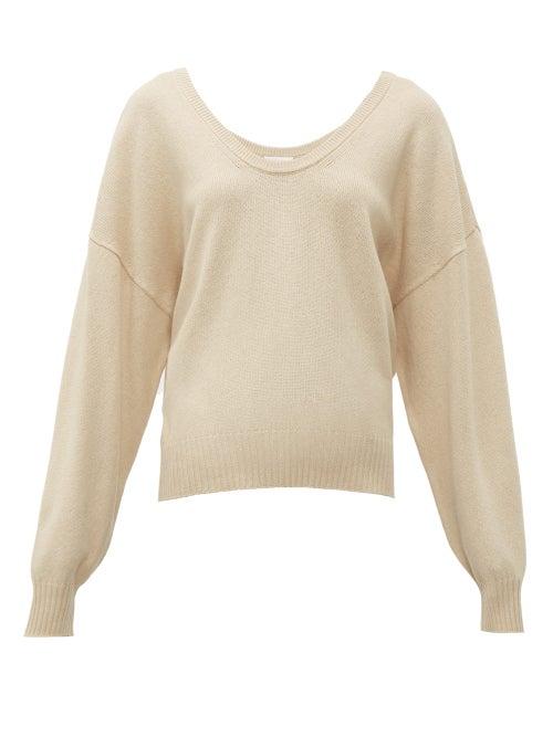 Matchesfashion.com See By Chlo - Scoop Neck Wool Blend Sweater - Womens - Beige