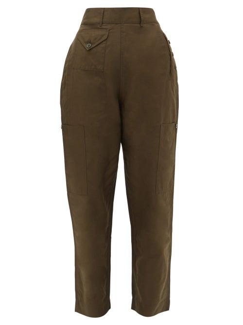 Matchesfashion.com Katharine Hamnett London - Denise Organic Cotton Blend Trousers - Womens - Khaki
