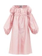 Matchesfashion.com Cheval Pampa - Antonia Off-the-shoulder Shantung-silk Dress - Womens - Pink