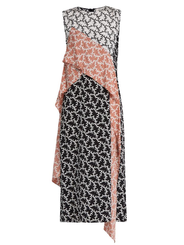 Diane Von Furstenberg Contrast-panel Silk Dress