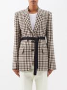 Raey - Fitted-shoulder Wool-blend Tailored Jacket - Womens - Brown Multi