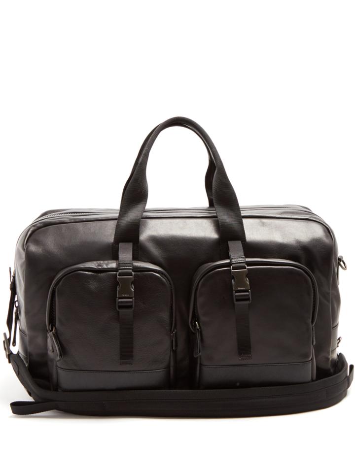 Prada Front-pocket Large Leather Holdall