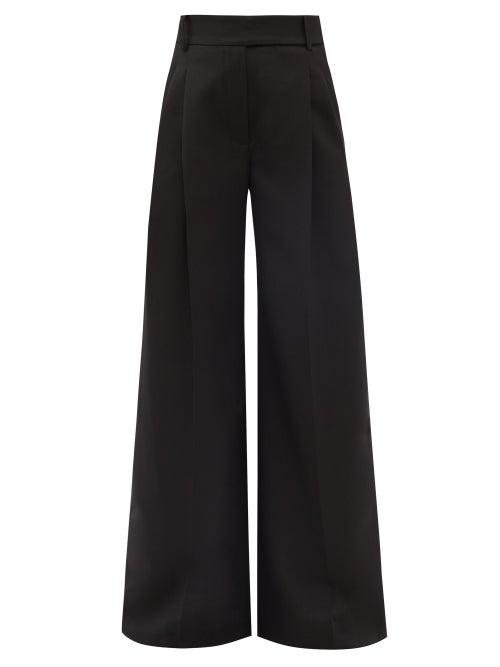 Ladies Rtw Alexandre Vauthier - High-rise Wide-leg Wool Trousers - Womens - Black