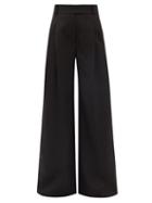 Ladies Rtw Alexandre Vauthier - High-rise Wide-leg Wool Trousers - Womens - Black