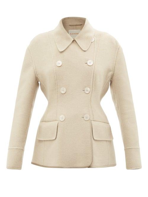 Zanini - Double-breasted Cashmere Peacoat - Womens - Cream