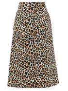 Matchesfashion.com Sea - Apollo Leopard-print Cotton A-line Skirt - Womens - Leopard