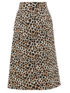 Matchesfashion.com Sea - Apollo Leopard-print Cotton A-line Skirt - Womens - Leopard