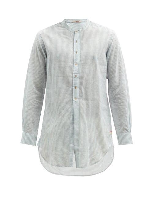 Matchesfashion.com Pro - Striped Cotton Tunic Shirt - Mens - Blue White