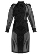 Matchesfashion.com Maison Margiela - Double Breasted Organza Trench Coat - Womens - Black