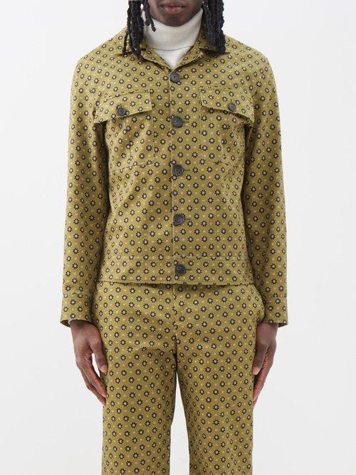 Erdem - Graham Floral-print Cotton-gabardine Jacket - Mens - Green Multi