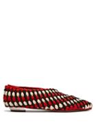 Matchesfashion.com Proenza Schouler - Cindy Macram Point Toe Flats - Womens - Red Multi