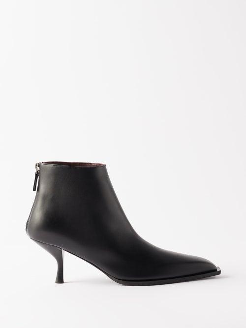The Row - Coco 65 Leather Ankle Boots - Womens - Black