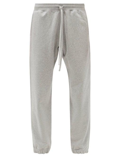 Mens Rtw More Joy By Christopher Kane - More Joy Embroidered Cotton-jersey Track Pants - Mens - Grey