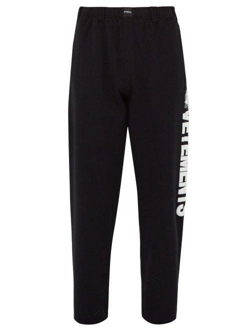 Matchesfashion.com Vetements - Logo Embossed Cotton Track Pants - Mens - Black