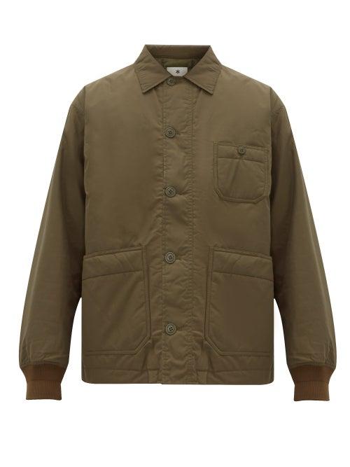Matchesfashion.com Snow Peak - Single Breasted Down Filled Waxed Coat - Mens - Khaki