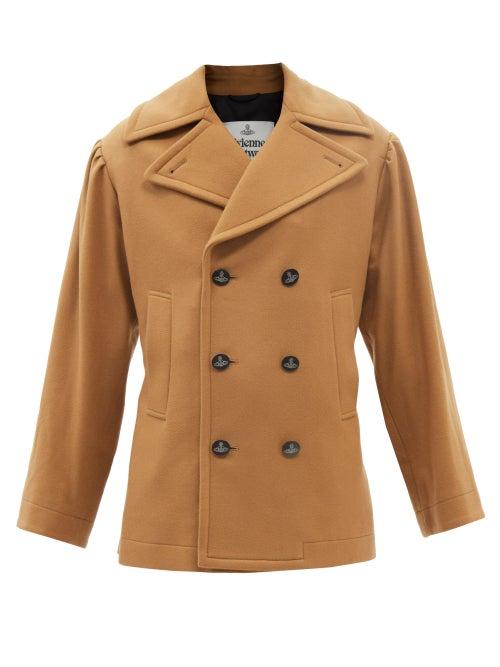 Vivienne Westwood - Martingale-belt Felted-wool Peacoat - Womens - Camel