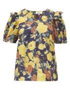 Matchesfashion.com Sea - Ella Floral Print Cotton Blouse - Womens - Yellow Multi