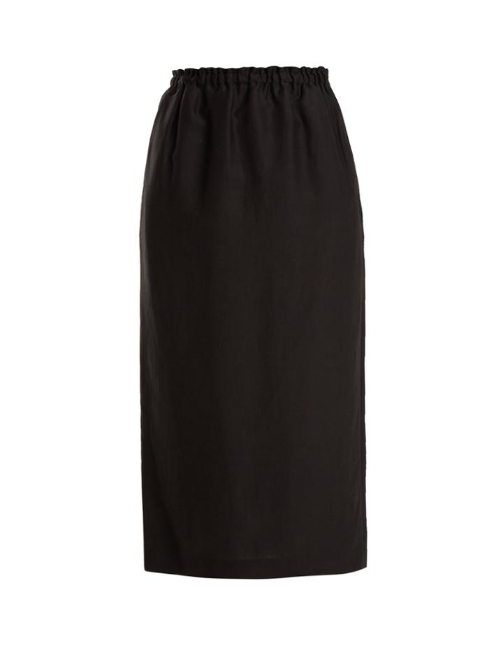 Raey Elasticated-waist Crepe Pencil Skirt