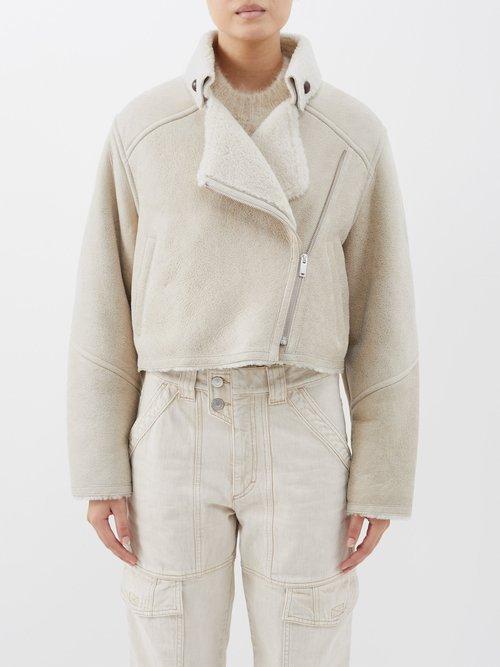 Isabel Marant Toile - Apstya Shearling Jacket - Womens - Chalk