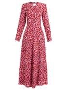 Matchesfashion.com Raey - Tie Back Lipstick Print Silk Dress - Womens - Pink Print