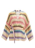 Matchesfashion.com Mes Demoiselles - Cancun Striped Rayon-blend Coverup - Womens - Multi