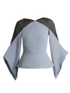 Roland Mouret Harthill Lace-insert Stretch-crepe Top