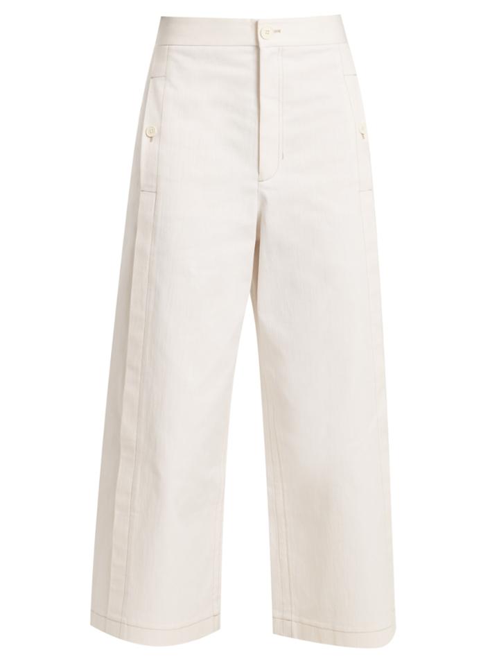 Helmut Lang High-rise Wide-leg Cropped Jeans