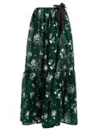 Matchesfashion.com Erdem - Theona Tiered Floral Chantilly Lace Gown - Womens - Green Multi