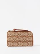 Loewe - Anagram-jacquard Zipped Cardholder - Womens - Tan