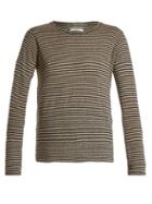 Matchesfashion.com Isabel Marant Toile - Karon Long Sleeved Striped Linen Blend T Shirt - Womens - Cream Stripe
