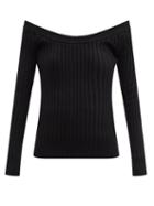 Erdem - Harper Ribbed Off-the-shoulder Sweater - Womens - Black