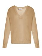 Matchesfashion.com Raey - V Neck Fine Knit Cashmere Sweater - Womens - Tan