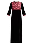 Matchesfashion.com Muzungu Sisters - Touba Embroidered Velvet Dress - Womens - Black
