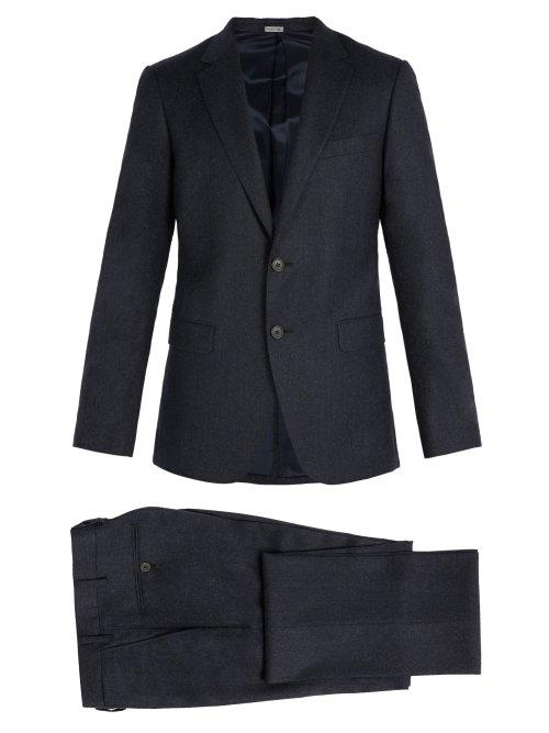 Matchesfashion.com Lanvin - Virgin Wool And Cashmere Blend Suit - Mens - Blue