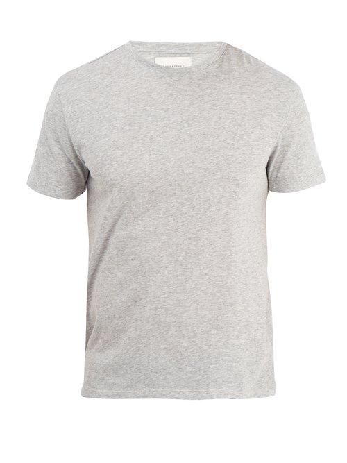 Matchesfashion.com Solid & Striped - Crew Neck Cotton Jersey T Shirt - Mens - Grey