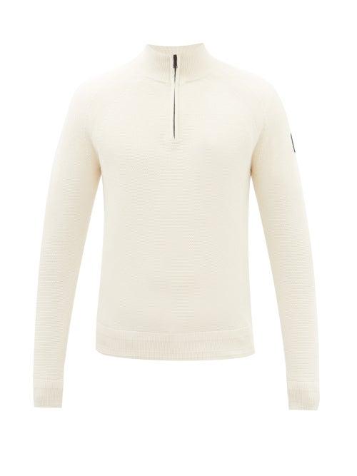 Belstaff - Tide Moss-stitch Cotton-blend Sweater - Mens - Cream
