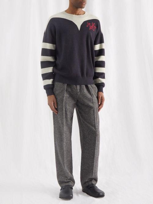 Isabel Marant - Alban Logo-jacquard Striped Sweater - Mens - Navy Multi