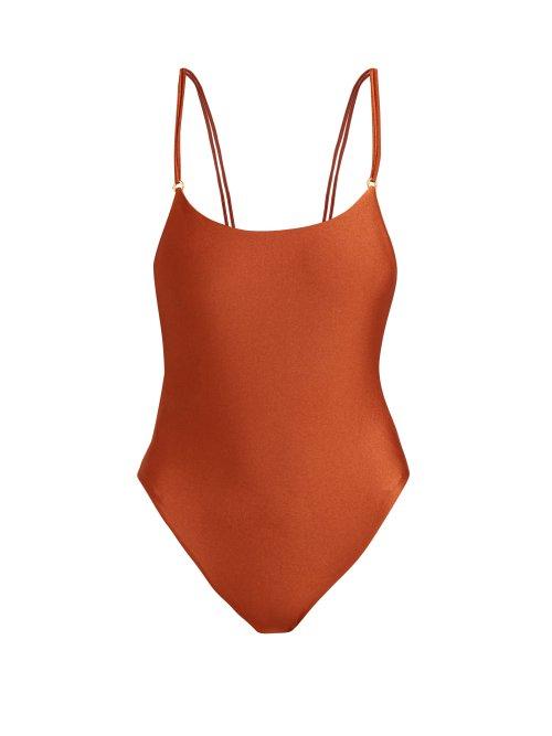 Matchesfashion.com Jade Swim - Reel Double Strap Swimsuit - Womens - Dark Red