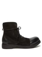 Matchesfashion.com Marsll - Zucca Zeppa Lace Up Suede Leather Boots - Mens - Black