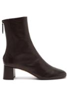 Matchesfashion.com Aquazzura - Saint Honor Leather Ankle Boots - Womens - Black