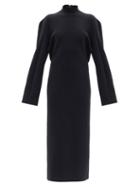The Row - Doroteo High-neck Longline Jersey Dress - Womens - Black