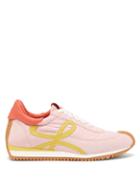 Ladies Shoes Loewe - Flow Runner Shell And Suede Trainers - Womens - Pink Multi