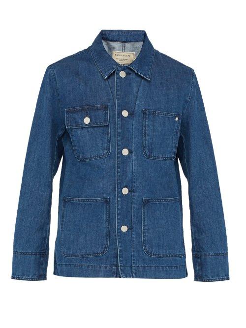 Matchesfashion.com Maison Kitsun - Denim Worker Jacket - Mens - Blue