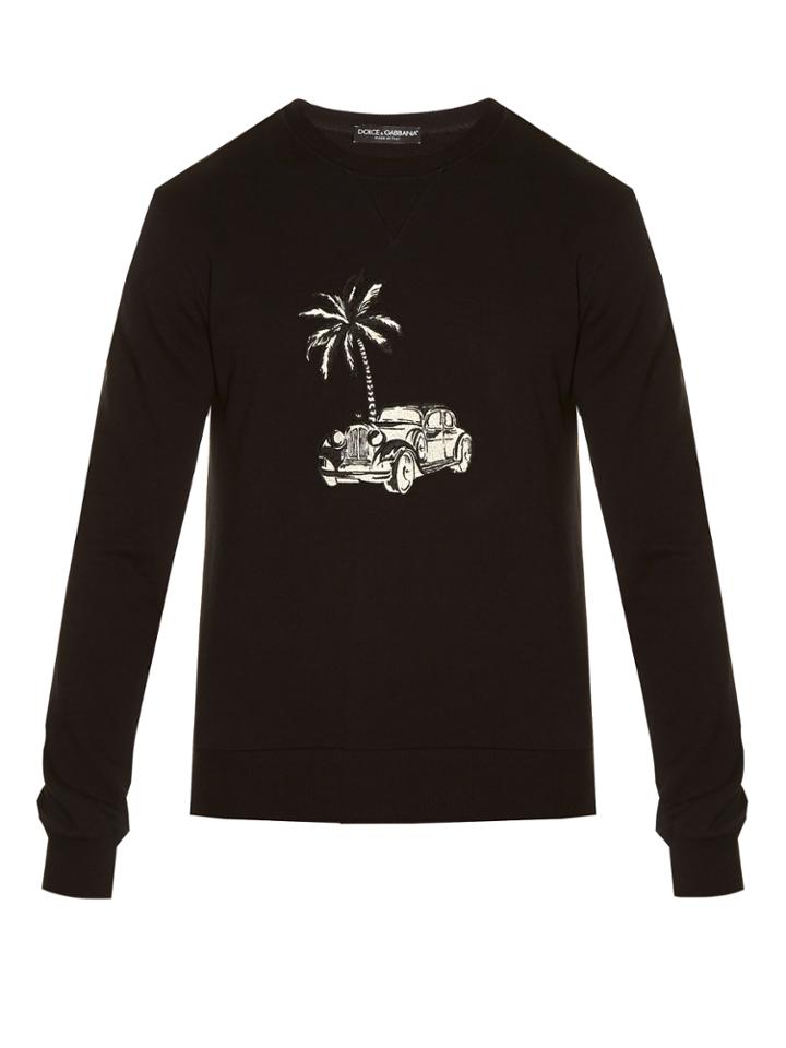 Dolce & Gabbana Palm Tree And Car-embroidered Sweatshirt