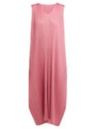 Matchesfashion.com Pleats Please Issey Miyake - Pleated Trapeze Cut Midi Dress - Womens - Pink