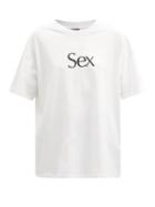 Matchesfashion.com More Joy By Christopher Kane - Sex-print Cotton-jersey T-shirt - Womens - White