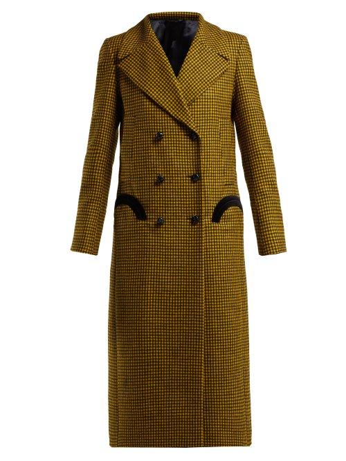 Matchesfashion.com Blaz Milano - Fair & Square Checked Wool Coat - Womens - Yellow Multi